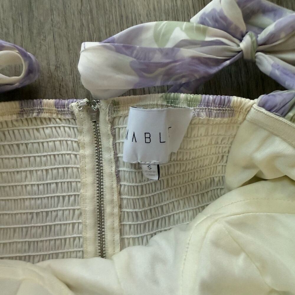 morning lavender debra purple & white floral sweetheart bow detil maxi dress - Picture 4 of 16